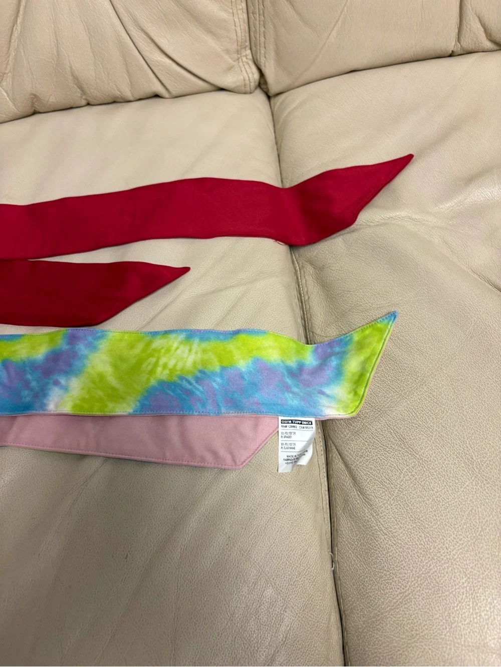 Set of 2 NIKE Headband Hair Ties Red Pink Tie Dye